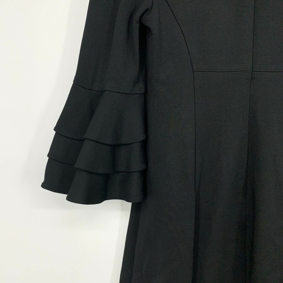 Trina Turk Black Tiered Bell Sleeve Dylan Dress - Picture 10 of 12